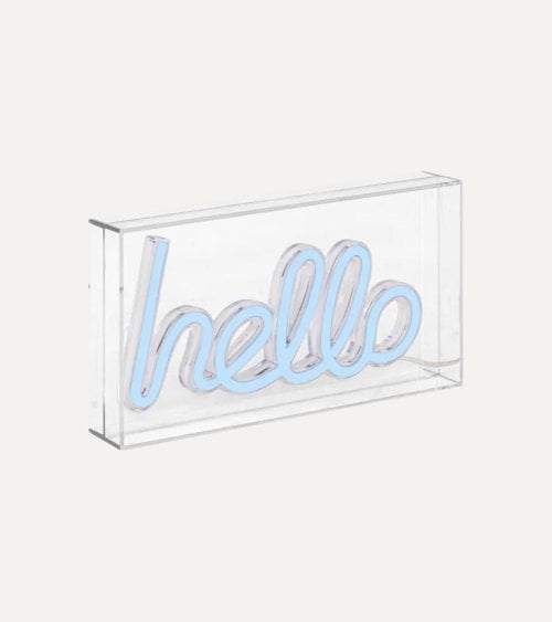 Cartel Decorativo Hello Neón LED para Mesa