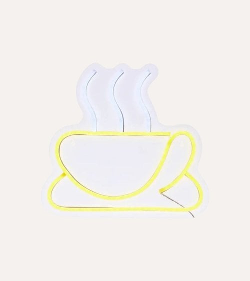 Cartel Decorativo Taza de Café Neón LED
