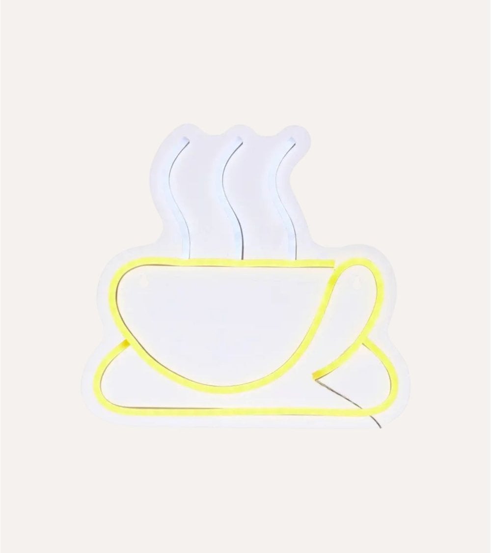Cartel Decorativo Taza de Café Neón LED