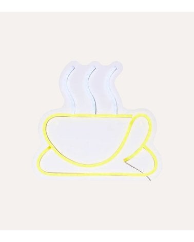 Cartel Decorativo Taza de Café Neón LED