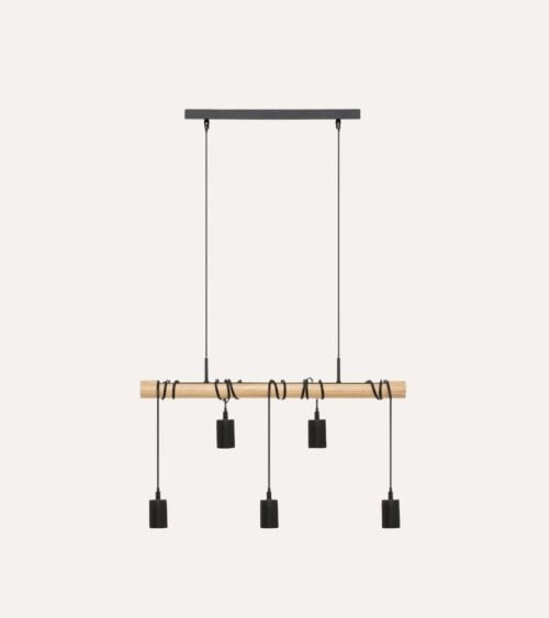 Lámpara Colgante Jake para 5 Bombillas de Acero