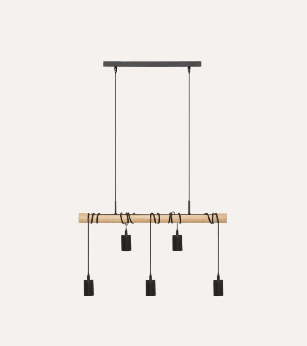 Lámpara Colgante Jake para 5 Bombillas de Acero