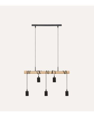 Lámpara Colgante Jake para 5 Bombillas de Acero