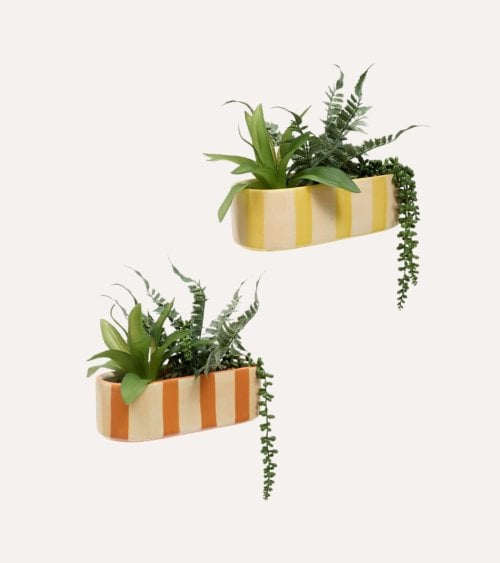 Planta Decorativa Poolside Estilo Jardinera de Cerámica