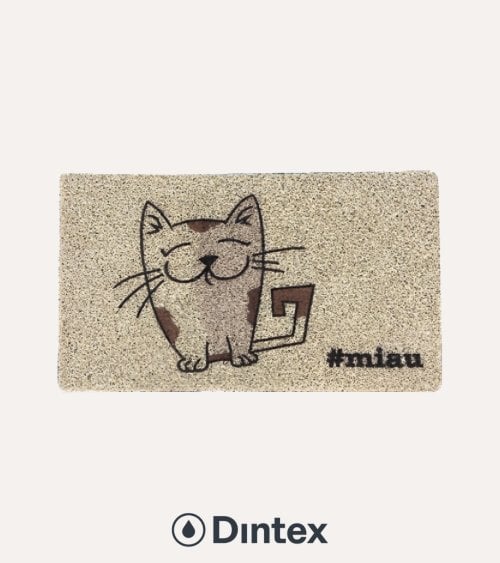 Felpudo Rizo Miau de Vinilo y Fibra Vegetal