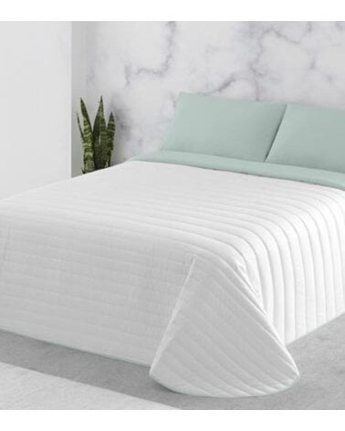 Colcha Bicolor por Cada Lado Verde y Blanco