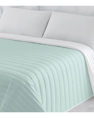 Colcha Bicolor por Cada Lado Verde y Blanco