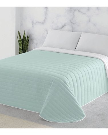 Colcha Bicolor por Cada Lado Verde y Blanco