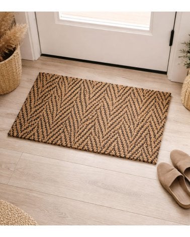 Felpudo Coco Negro Trenzado de Fibra Vegetal