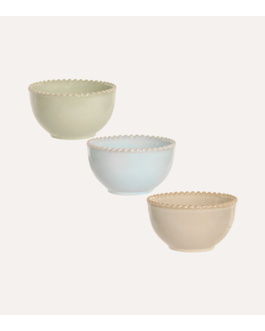 Bol Jiahua con Borde de Bolas Decorativas Gres