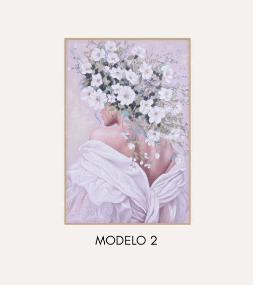 Cuadro Mujer Estilo Floral de Lienzo