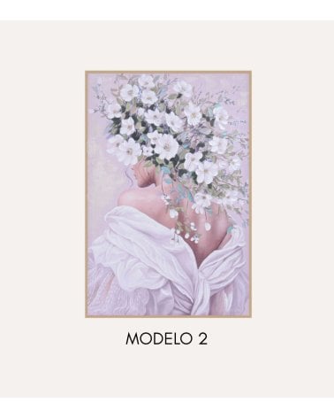 Cuadro Mujer Estilo Floral de Lienzo
