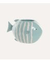 Jarrón Marino Pez con Rayas de Gres