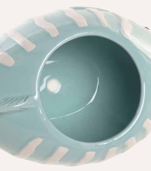 Jarrón Marino Pez con Rayas de Gres