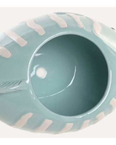 Jarrón Marino Pez con Rayas de Gres
