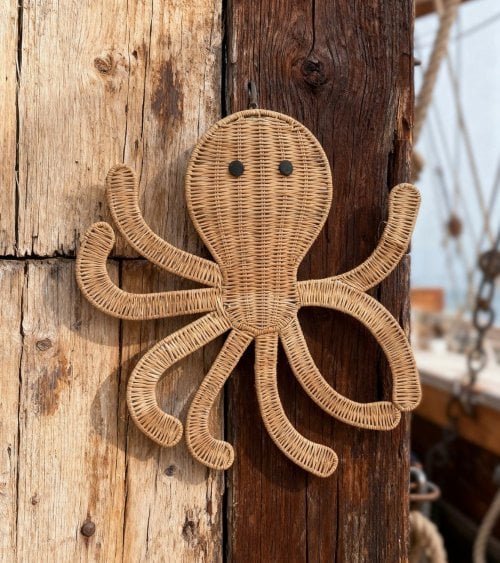 Decoración de Pared Pulpo de Ratán