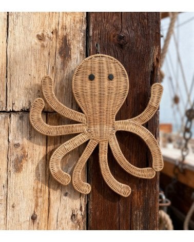 Decoración de Pared Pulpo de Ratán