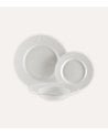 Vajilla de 18 Piezas Rayas en Relieve de Porcelana
