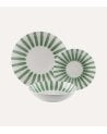 Vajilla de 18 Piezas Jungle A Rayas de Porcelana