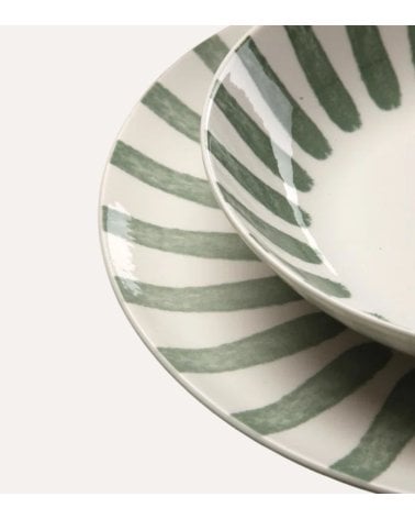 Vajilla de 18 Piezas Jungle A Rayas de Porcelana