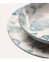 Vajilla de 18 Piezas Peces de Porcelana