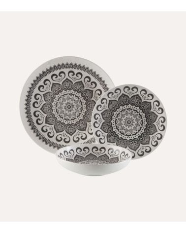 Vajilla de 18 Piezas Huhana de Porcelana
