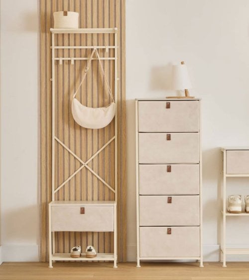 Perchero Tissa con 4 Barras de Acero y Metal