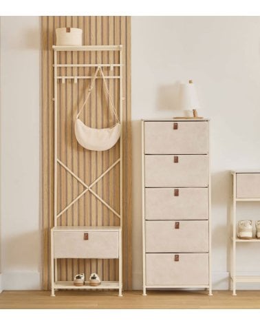 Perchero Tissa con 4 Barras de Acero y Metal