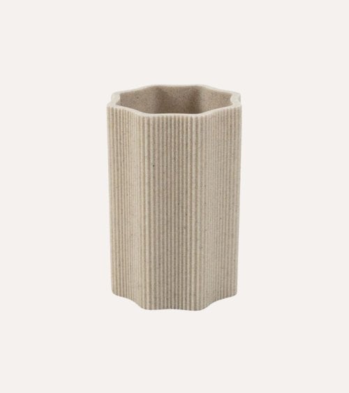 Vaso de Baño Portacepillos Estilo Arena de Poliresina