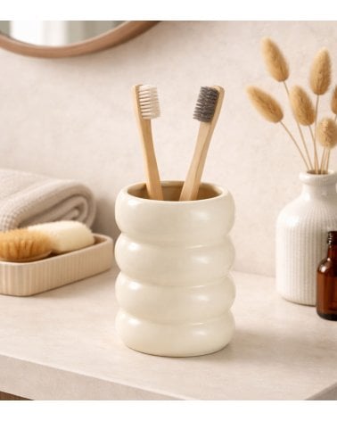 Vaso de Baño Portacepillos Greda de Cerámica