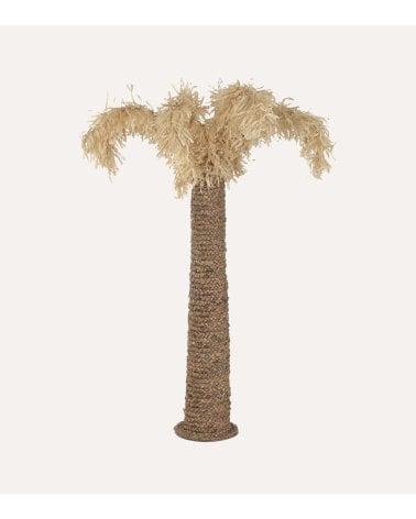 Palmera Decorativa de Fibra Natural y Metal
