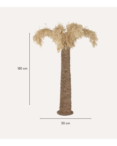 Palmera Decorativa de Fibra Natural y Metal