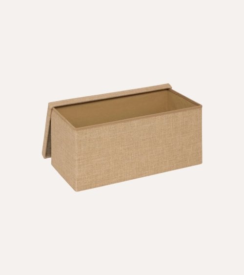 Puff Doble Plegable Efecto Yute de MDF