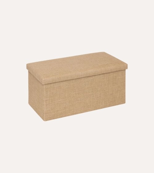 Puff Doble Plegable Efecto Yute de MDF