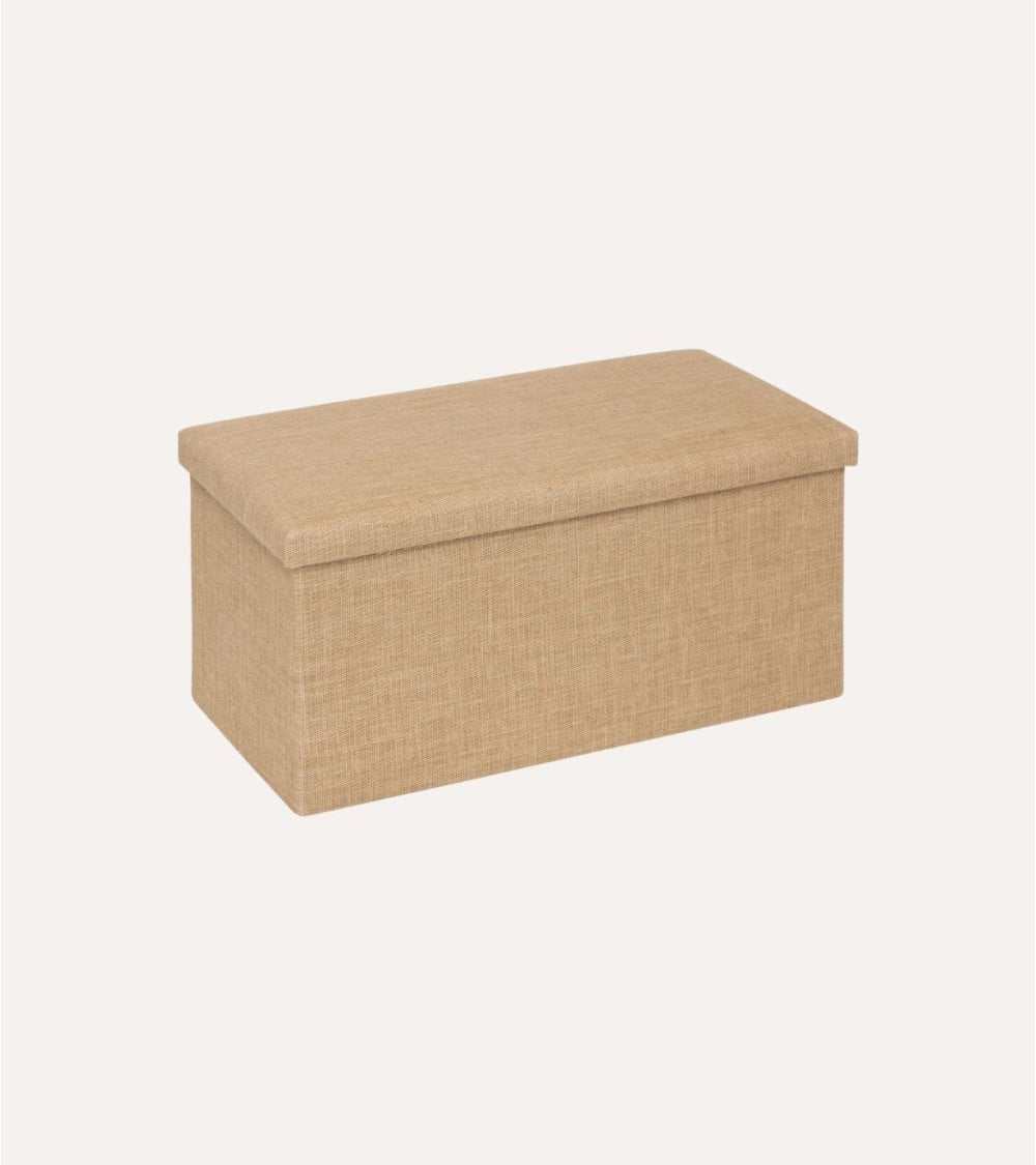 Puff Doble Plegable Efecto Yute de MDF