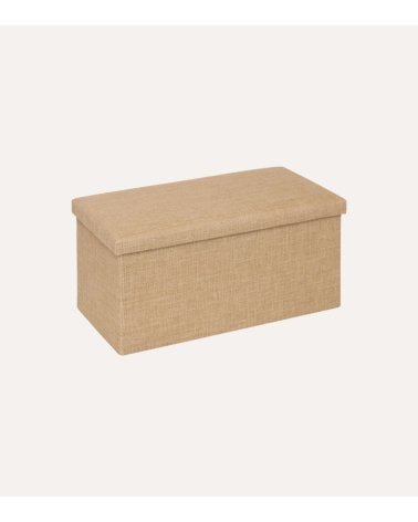 Puff Doble Plegable Efecto Yute de MDF