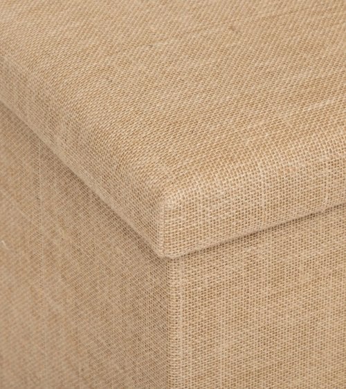 Puff Doble Plegable Efecto Yute de MDF