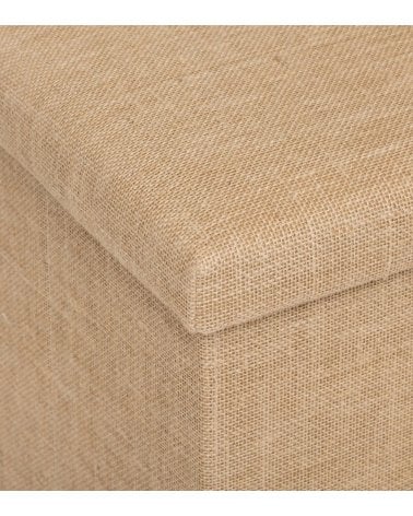 Puff Doble Plegable Efecto Yute de MDF