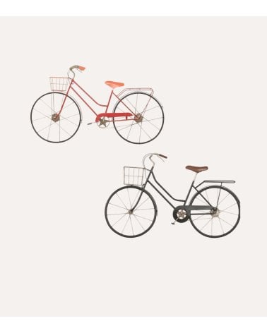 Decoración de Pared Bicicleta con Cesta de Metal