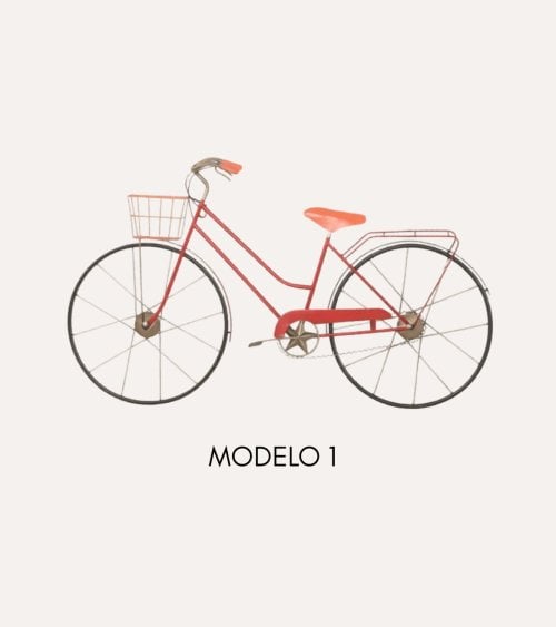 Decoración de Pared Bicicleta con Cesta de Metal