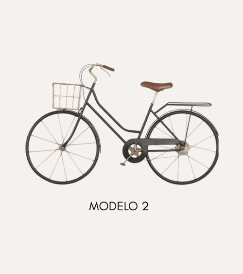 Decoración de Pared Bicicleta con Cesta de Metal
