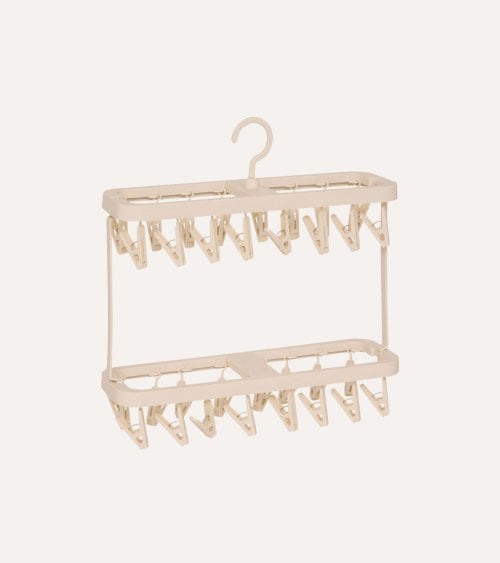 Perchero con 32 Pinzas y 2 Niveles de Polipropileno