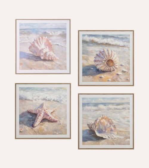 Cuadro Lienzo Caracolas Marinas de Plástico