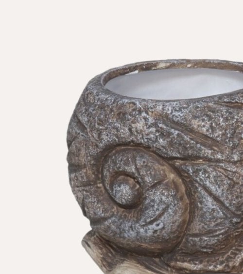 Macetero Decorativo Caracol de Terracota