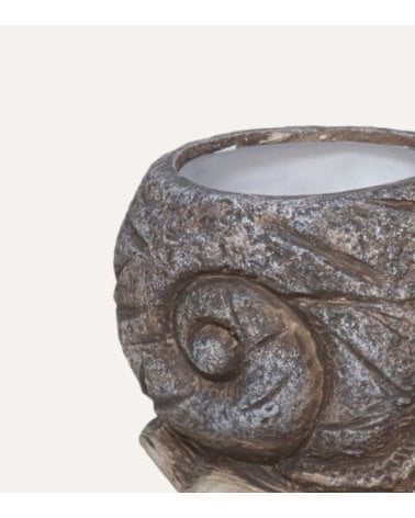 Macetero Decorativo Caracol de Terracota