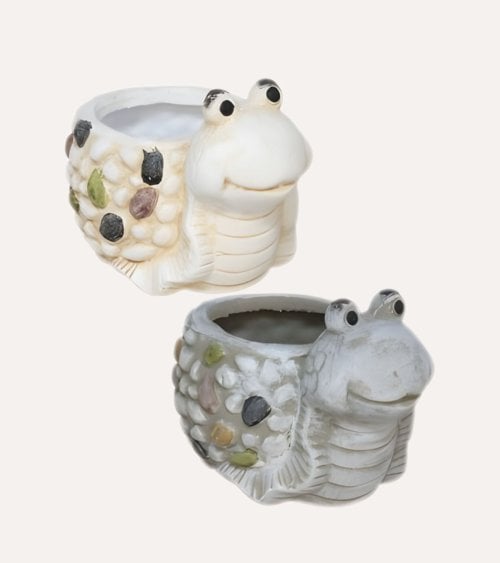 Maceta Decorativa Caracol Sonriente de Terracota