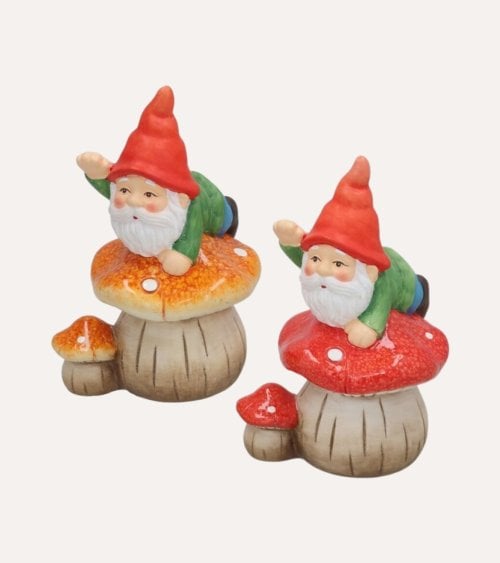 Figura Decorativa Alicia Gnomo en Seta de Terracota