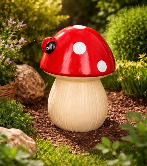 Figura Decorativa Seta Klein con Mariquita de Terracota