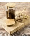 Tarro con Cucharrila y Tapa de Borosilicato y Bambú