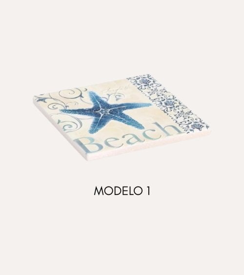 Posavasos Eliana Cuadrado de Cerámica y Base de Corcho